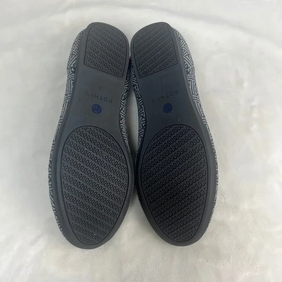 Rothy's The Loafer Women's sz 7 Gray Charcoal Grid Retired Flats